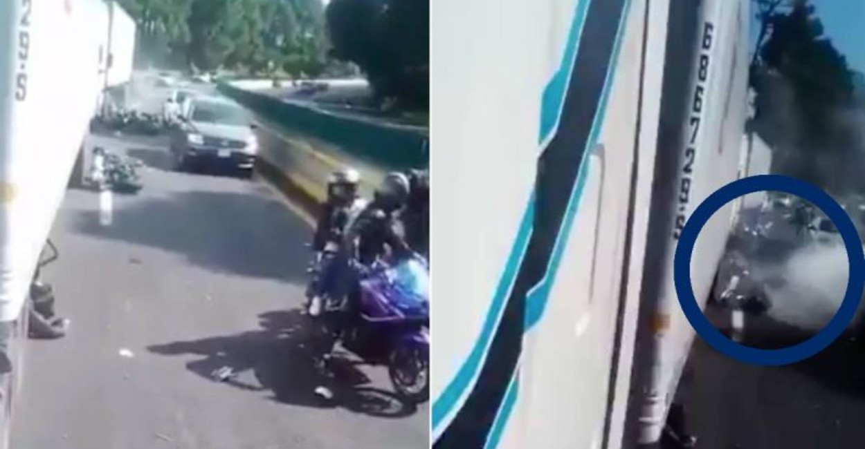 En el video se ve cómo se impacta la moto. | Foto: Captura de pantalla.