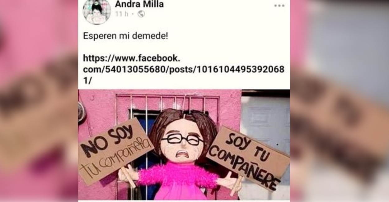 Andra Milla, quien se hiciera viral por pedir que le llamaran compañere durante una clase, dijo que demandará. | Foto: Captura de pantalla.