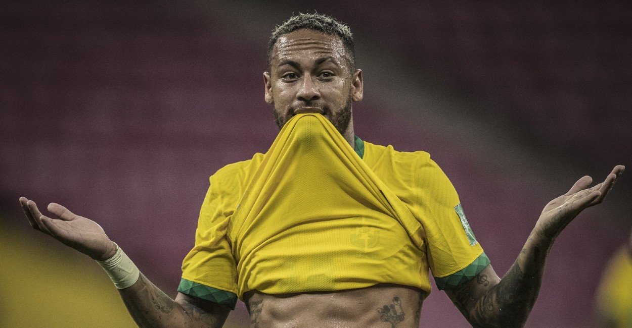 Neymar busca la copa para Brasil. | Foto: Twitter.