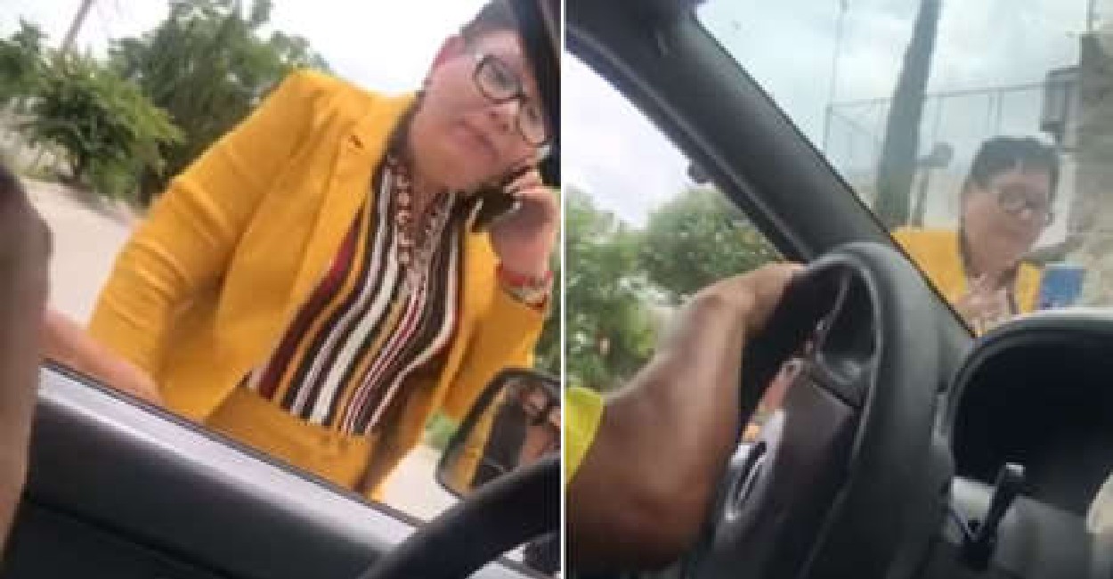 Lady Presidenta amenazó a un conductor con un bate por ir en sentido contrario. | Foto: cortesía.
