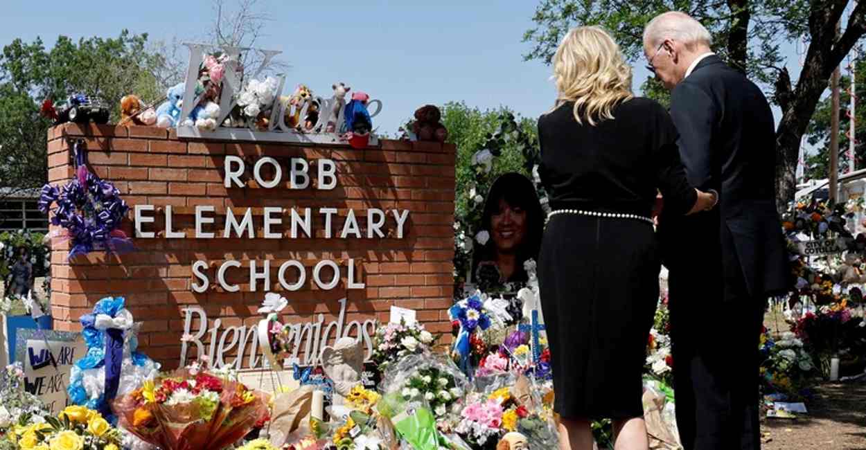 Los Biden visitaron la escuela de Texas donde ocurrió el tiroteo. | Foto: Cortesía.