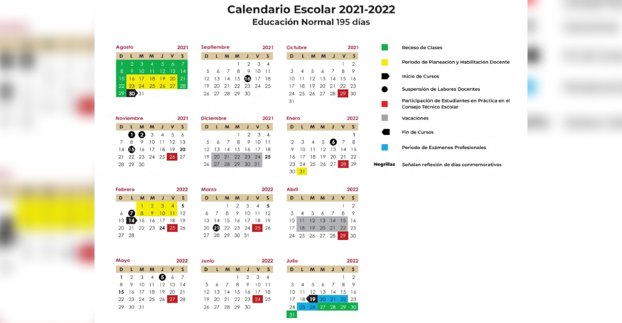 Calendario escolar 2022