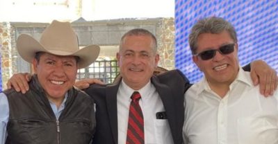 El gobernador David Monreal; Beto Salazar, alcalde de Jerez, y el senador Ricardo Monreal.