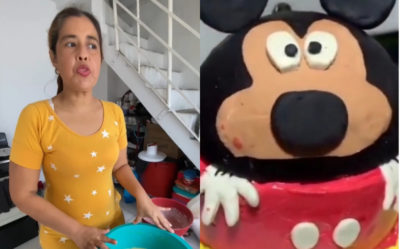 VÍDEO: Repostera del “horrible” pastel de Mickey lo hace de nuevo y así quedó