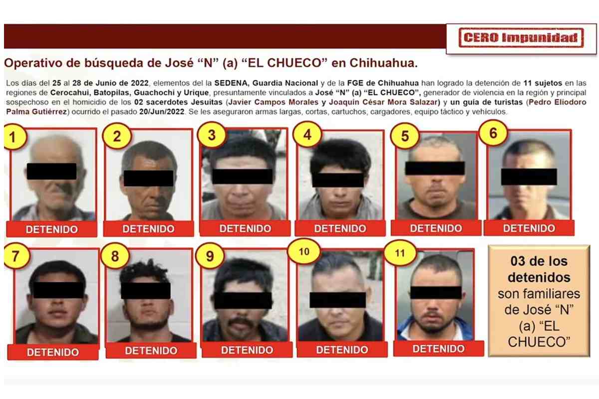 Los detenidos son integrantes del grupo criminal de José 'N', alias 'El Chueco'. | Foto: Cortesía.