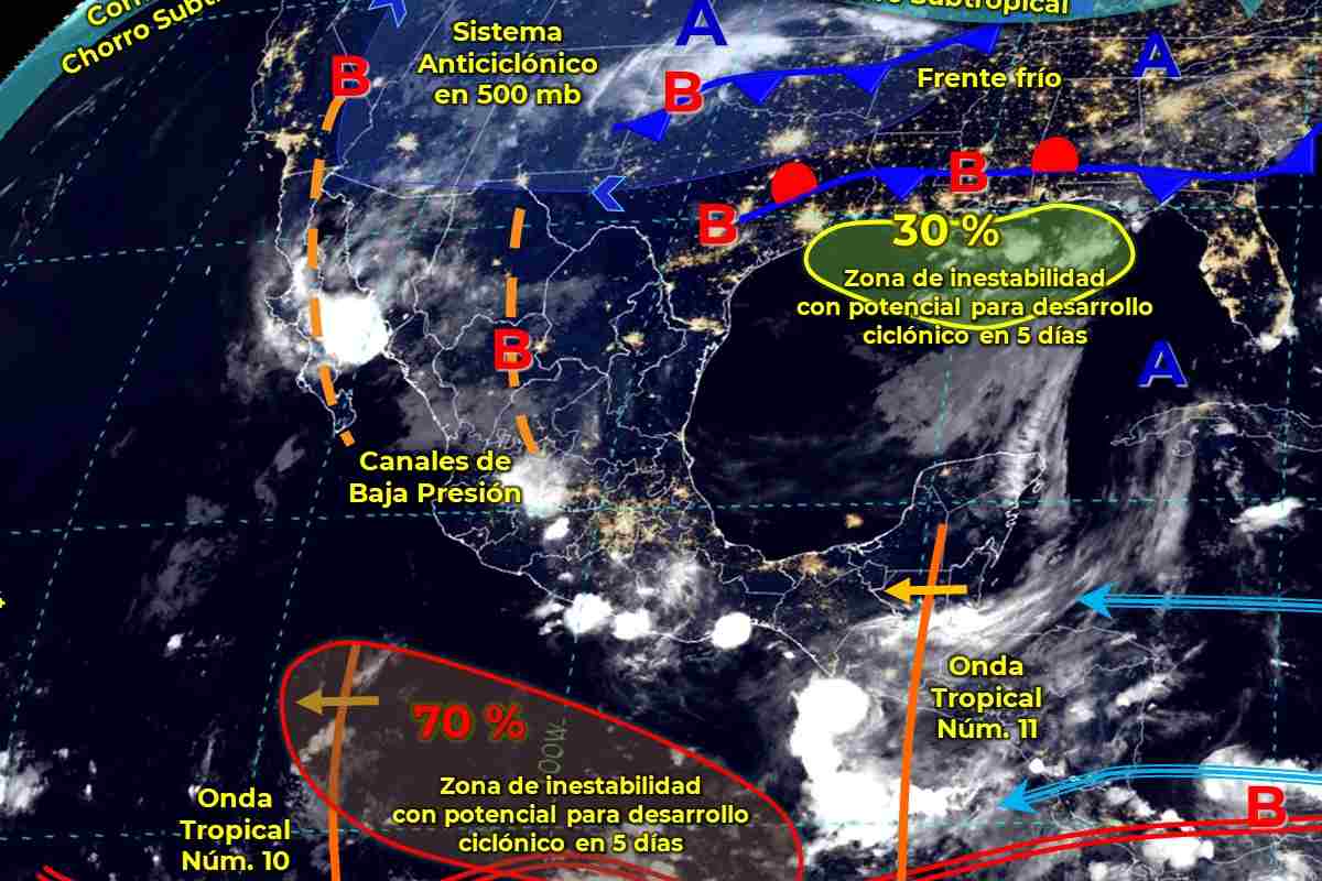 Mapa meteorológico de México de este 12 de julio de 2022