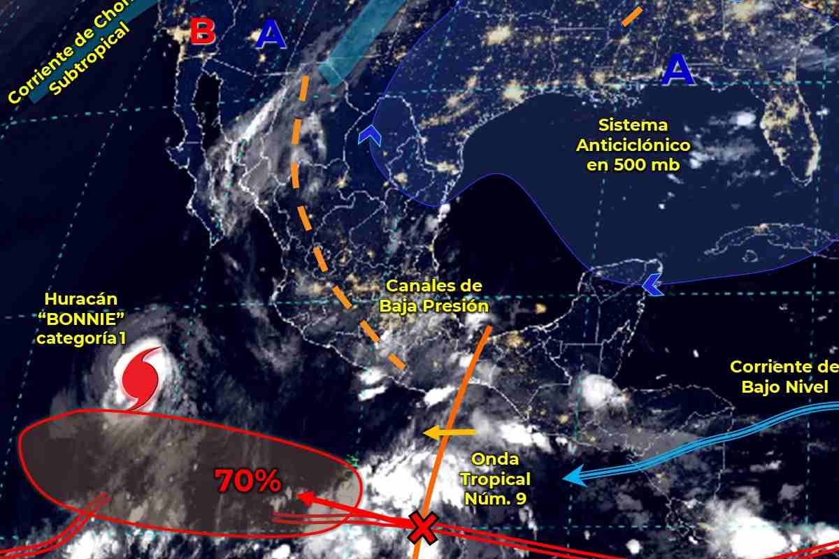 Mapa meteorológico de México de este 7 de julio