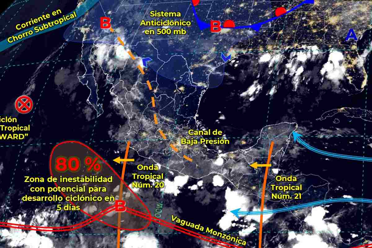 Mapa meteorológico de México de este 11 de agosto de 2022