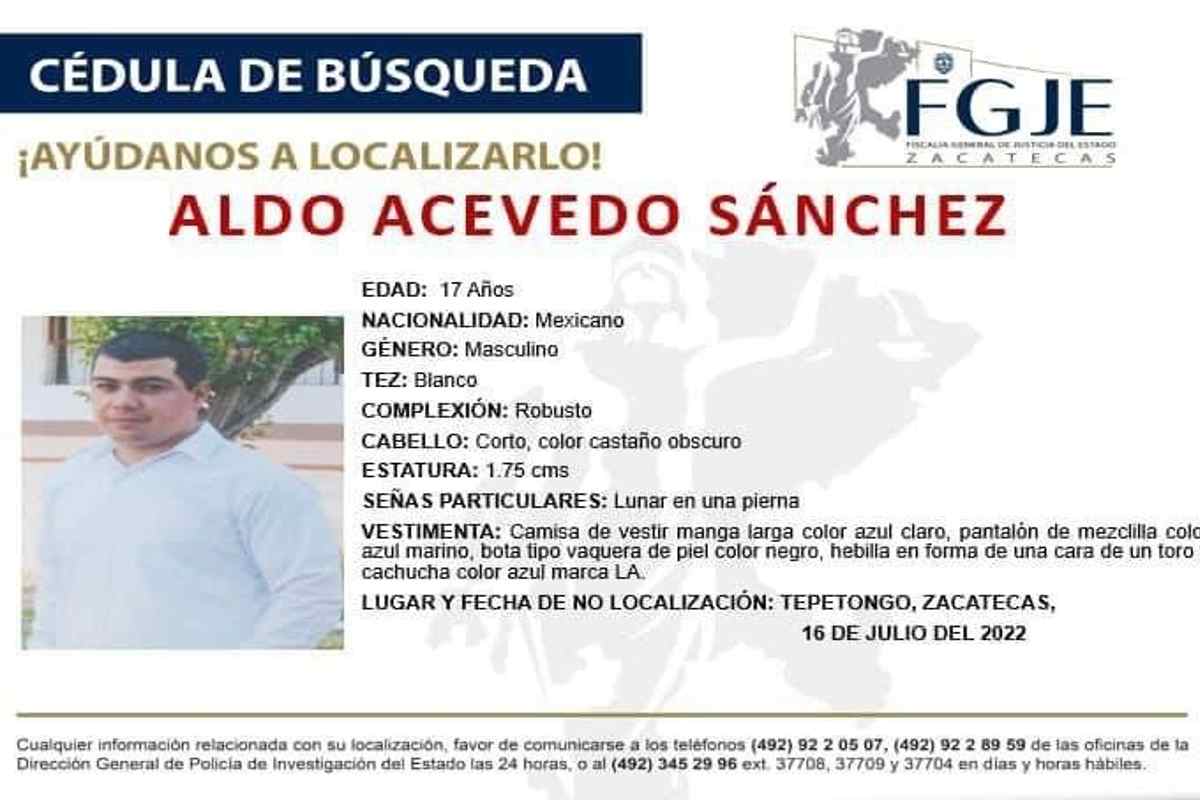 Aldo Acevedo desaparecido en Tepetongo