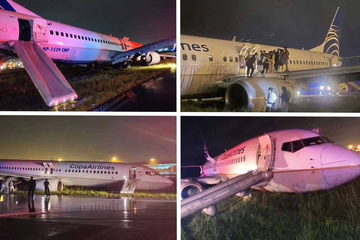 Avión mexicano se sale de la pista en aeropuerto de Panamá. | Foto: Cortesía.