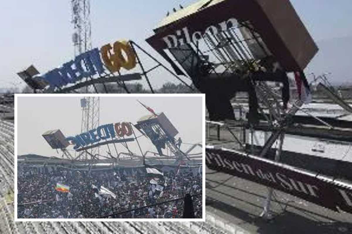 Cae estructura en tribuna en el estadio de Colo-Colo en Chile. | Foto: Cortesía. 