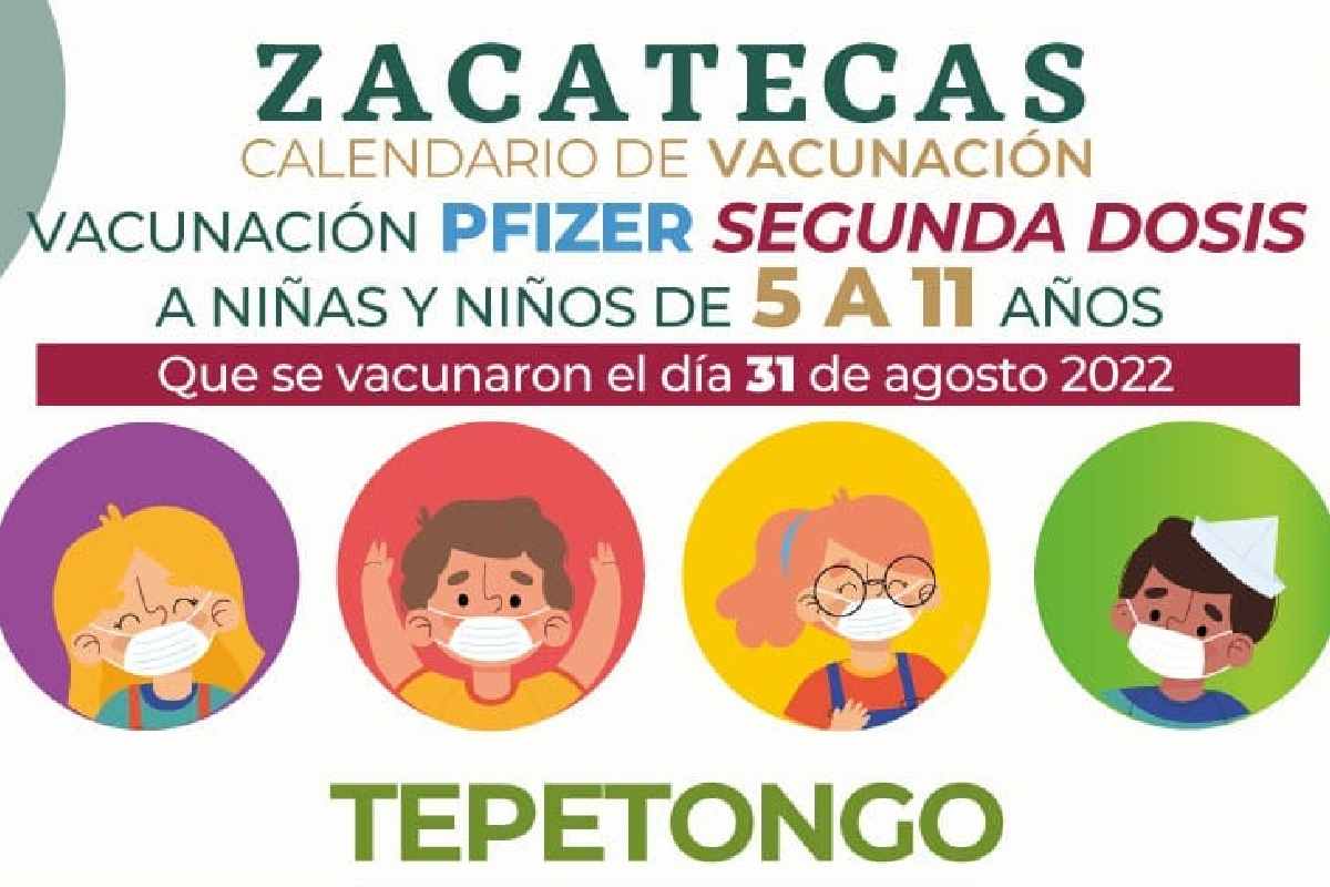Calendario de vacunación contra el Covid-19 en Zacatecas.