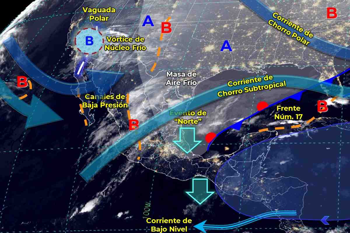 Mapa meteorlógico de México de este 18 de diciembre de 2022