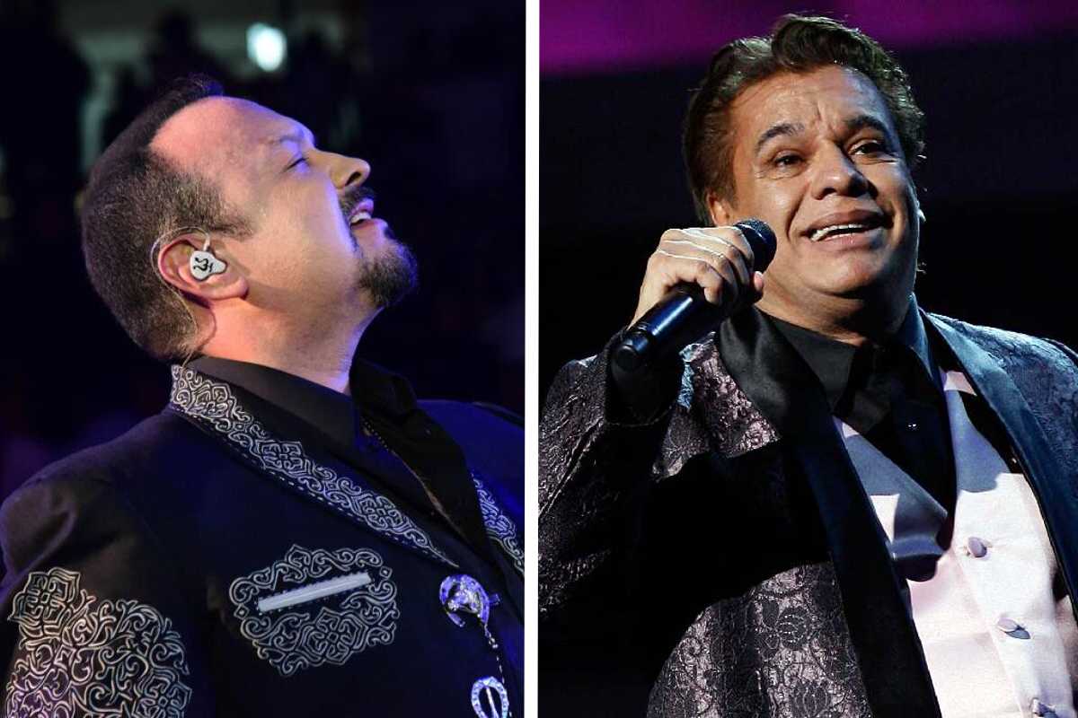 Pepe Aguilar y Juan Gabriel cantan juntos. | Foto: Cortesía.