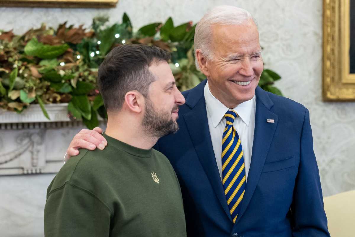 Volodimir Zelenski se reúne con Joe Biden. | Foto: Twitter.