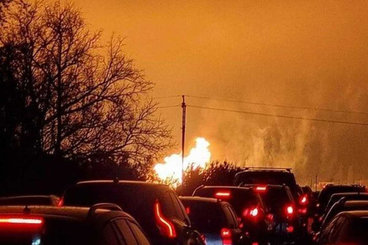 Explosión de gasoducto que conecta a Lituania y Letonia, esto durante la noche del viernes. | Foto: Cortesía.