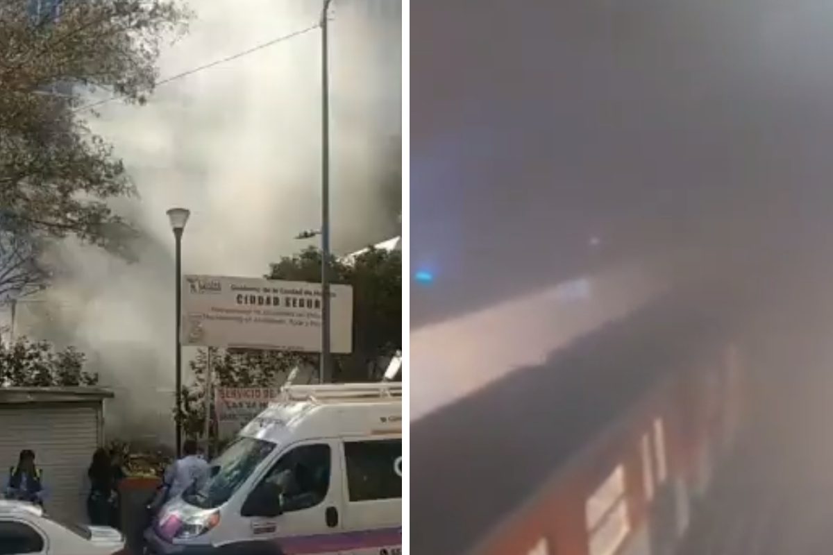 Línea 7 Metro Ciudad de México con humo