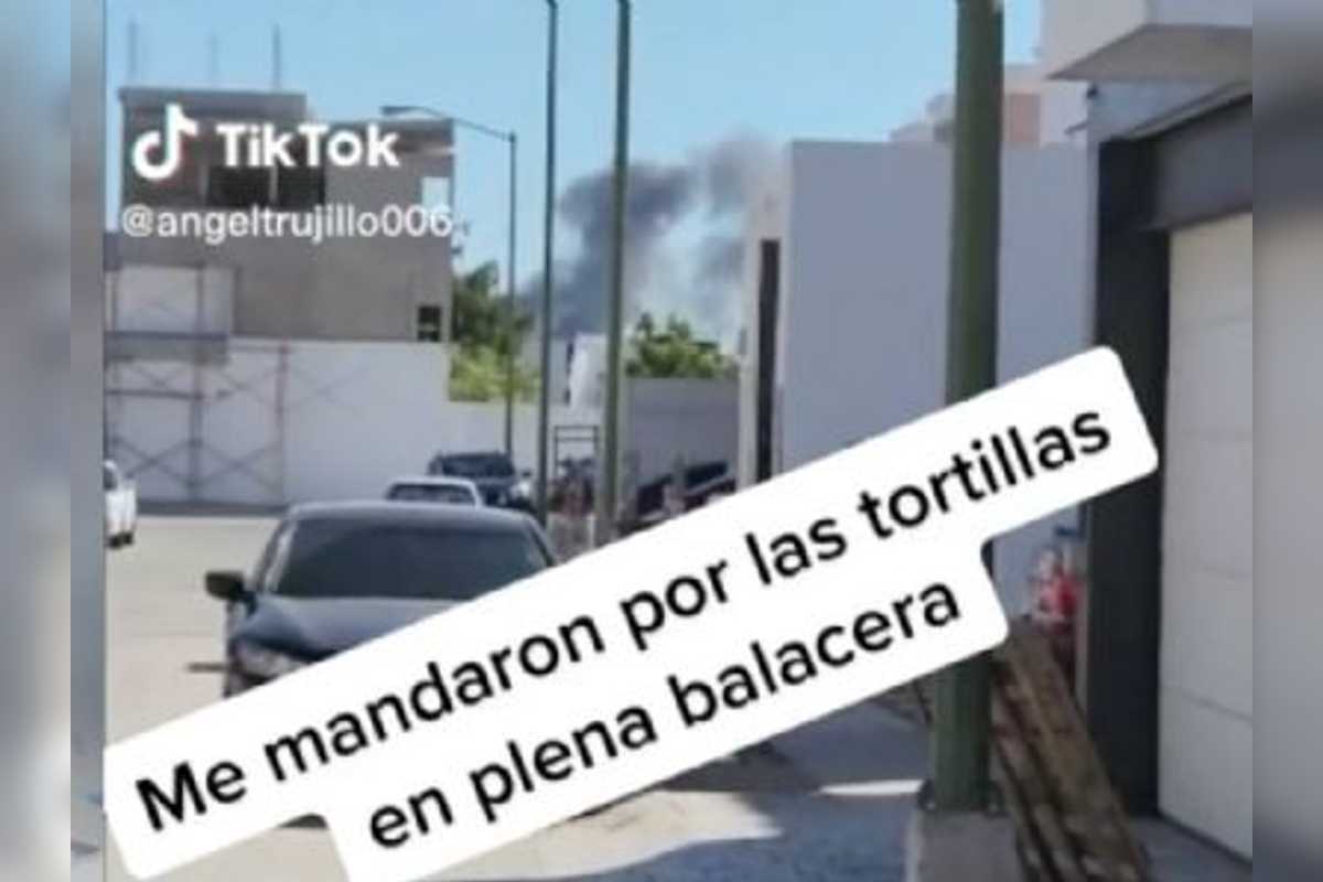 El hombre identificado en la red social como Ángel Trujillo; explicó que estaba en la calle porque su esposa lo manda a comprar tortillas. | Foto: Cortesía.