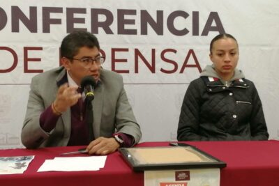 Ximena Castillo y Saúl Monreal en conferencia de prensa