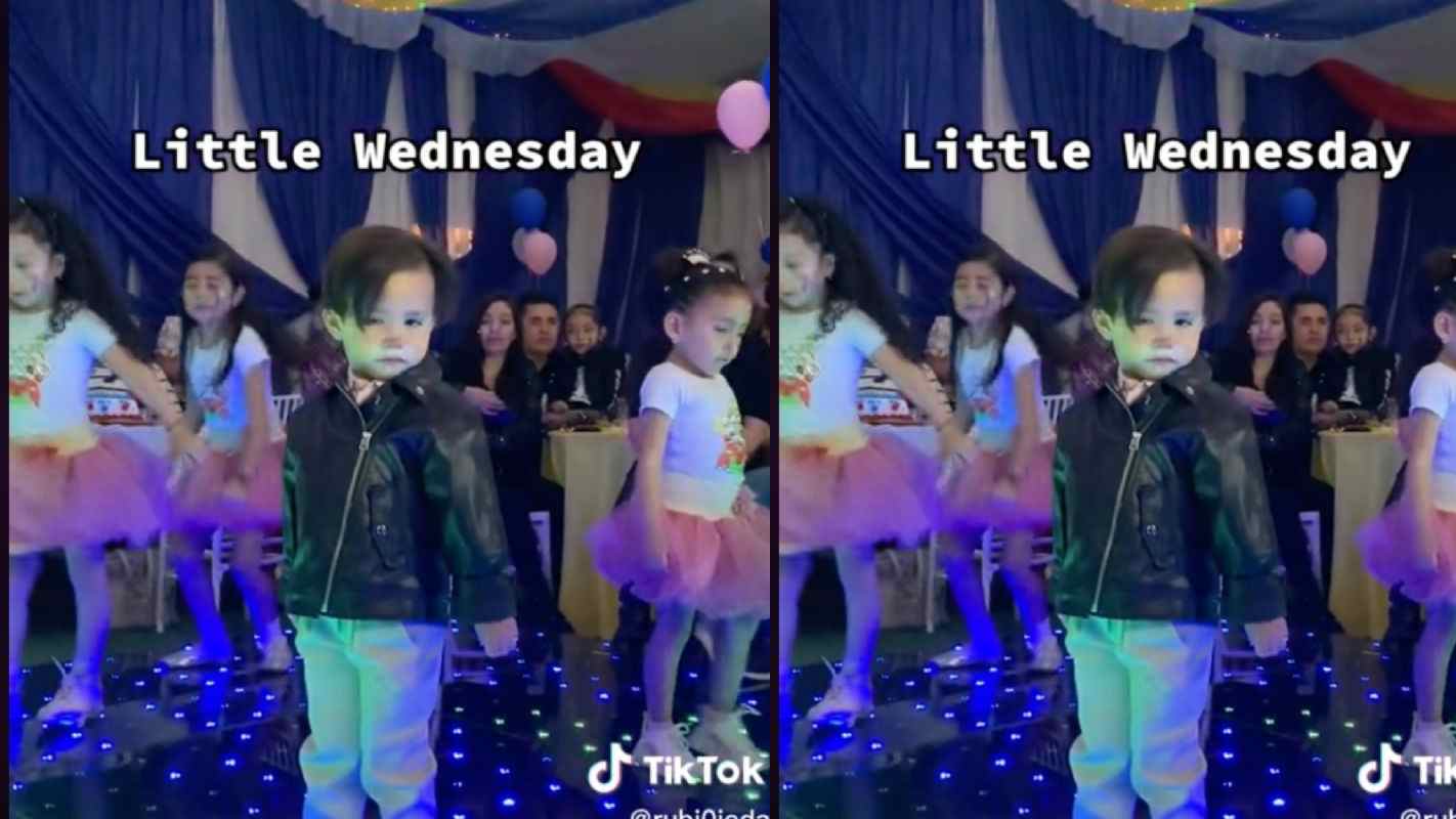 Pequeño que se vuelve viral con el ya épico baile de la canción 'Goo Goo Muck', The Cramps, en una fiesta infantil. | Foto: TikTok