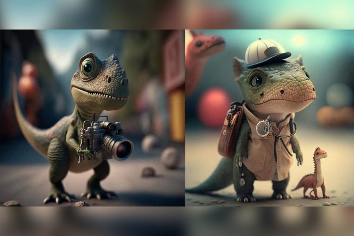 Dinoprofesión, son imágenes de dinosaurios con profesiones se volvieron virales en redes sociales. | Foto: Cortesía.