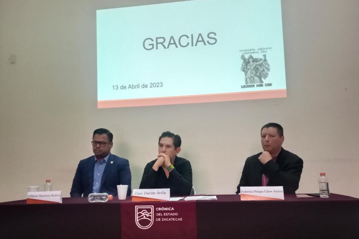 El cronista adjunto de Tabasco, Zacatecas, Paul Durán Ávila, participó con su ponencia “Tabasco, ¿Tierra húmeda?” | Foto: Cortesía.