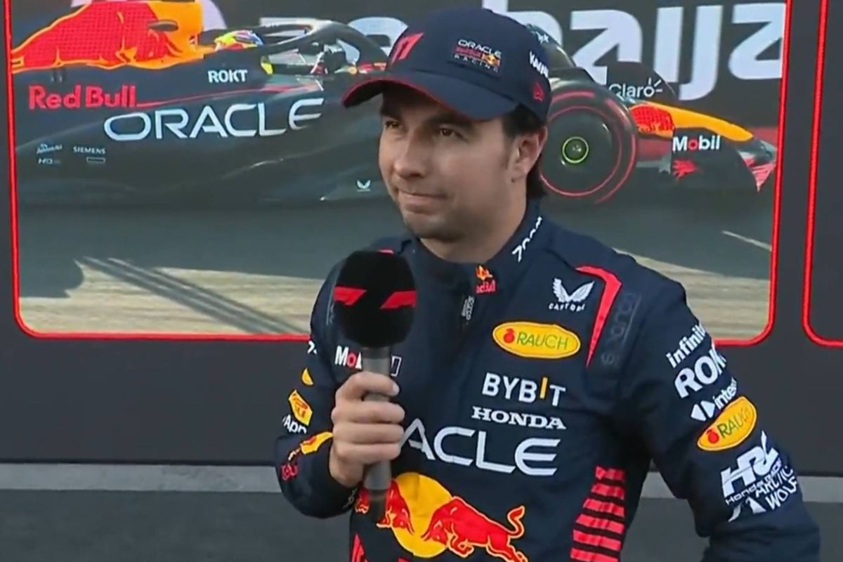 Sergio ‘Checo’ Pérez, piloto mexicano de Red Bull; mostró su decepción tras finalizar en el tercer lugar en la calificación del Gran Premio de Azerbaiyán 2023 de la F1.
