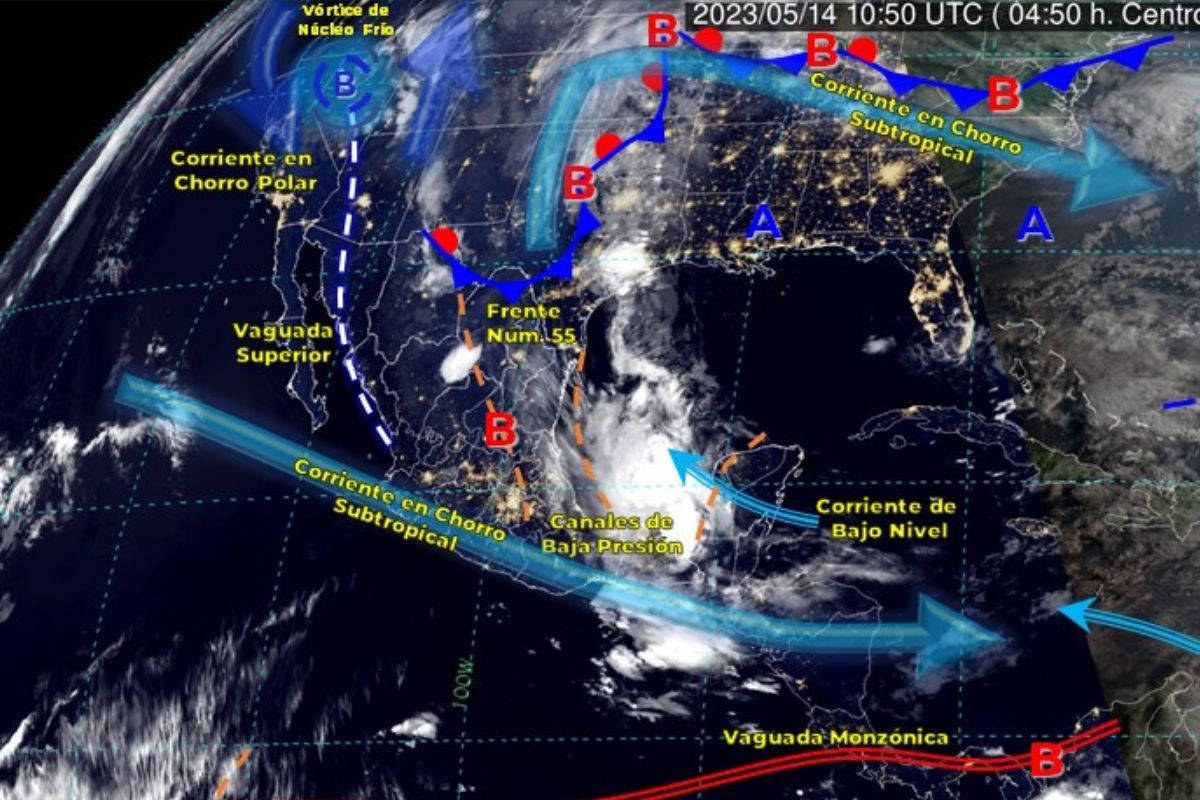 Mapa meteorológico de México hoy 14 de mayo de 2023