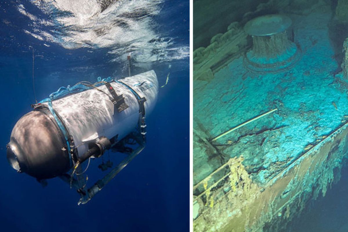En el Océano Atlántico, desaparece un submarino a 3 mil 800 metros de profundidad; llevaba a turistas a ver los restos del Titanic, en el vehículo viajan cinco personas. | Foto: Cortesía.