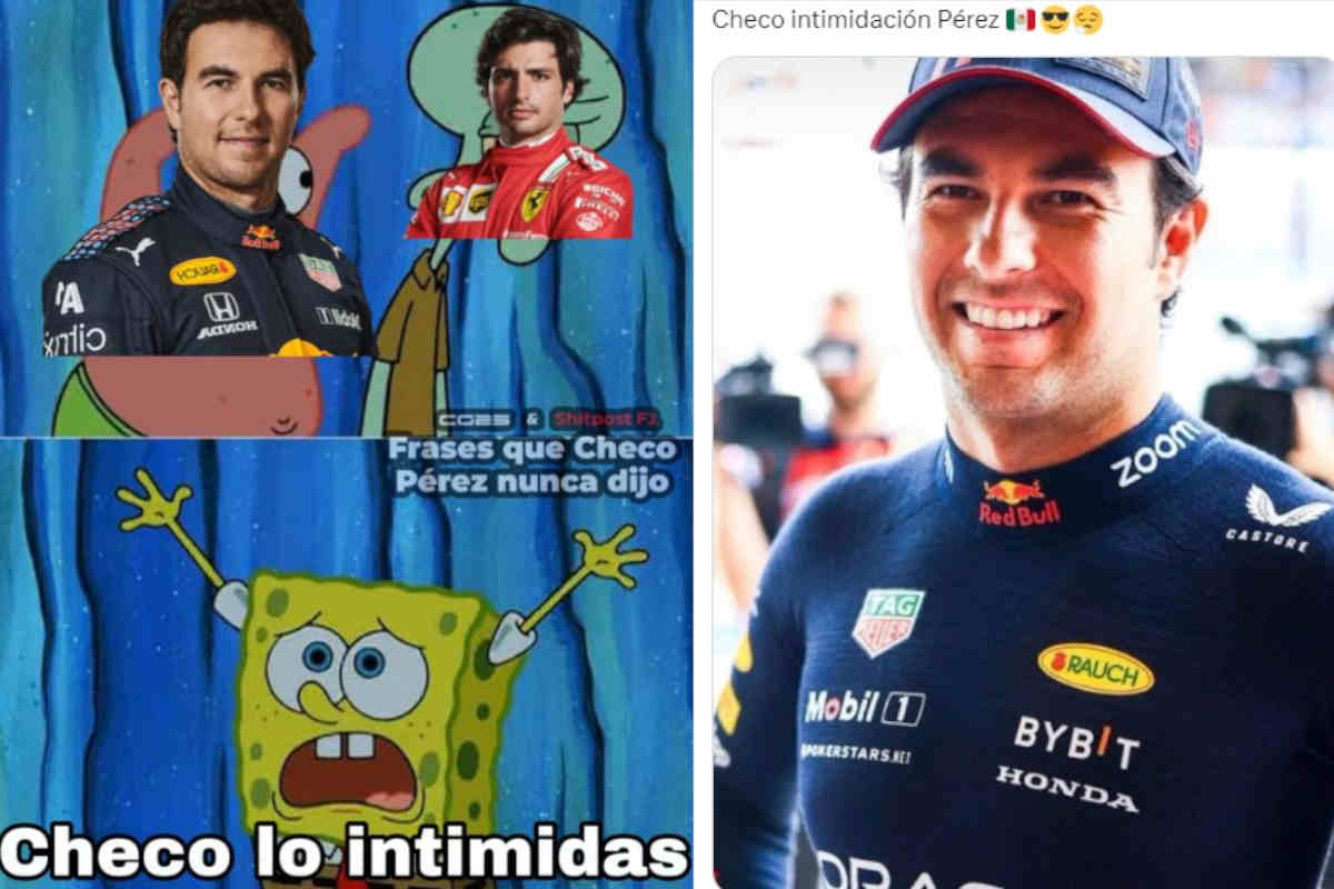 Checo Pérez intimida a Carlos Sainz estos son los mejores memes