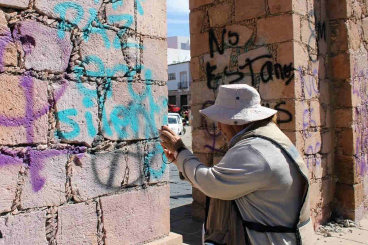 Falta retirar más del 50% de las pintas realizadas en el Centro Histórico de Zacatecas