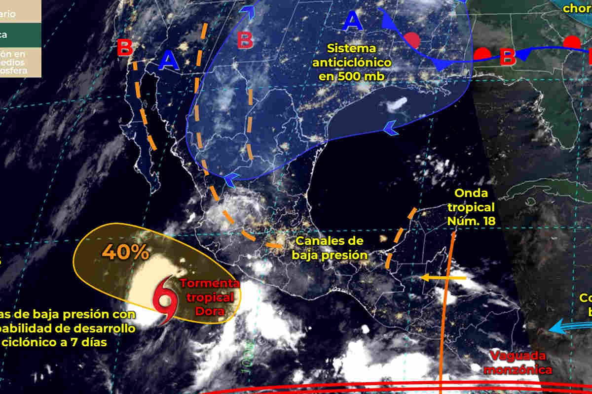 Mapa meteorológico de México de hoy 1 de agosto de 2023