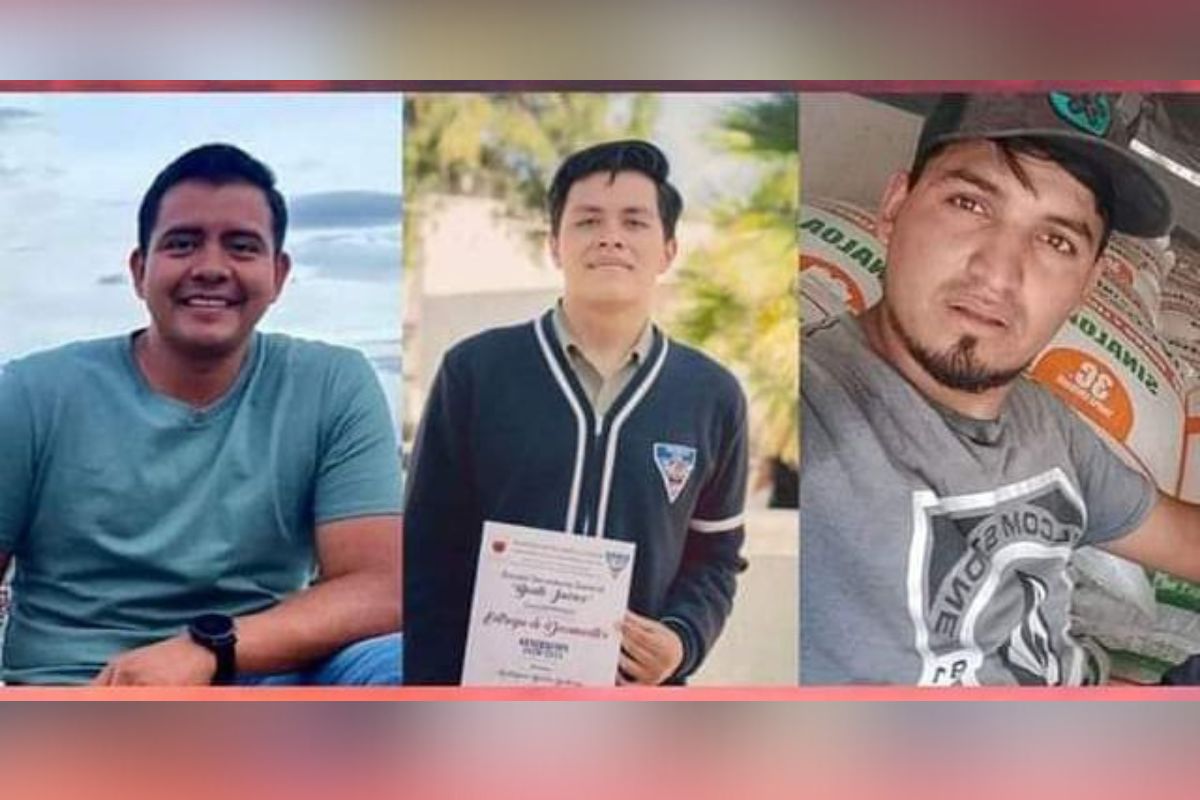 Habitantes de dicho municipio inundaron las redes sociales de tres fotografías, se trata de tres jóvenes que se encuentran desaparecidos. | Foto: Cortesía.
