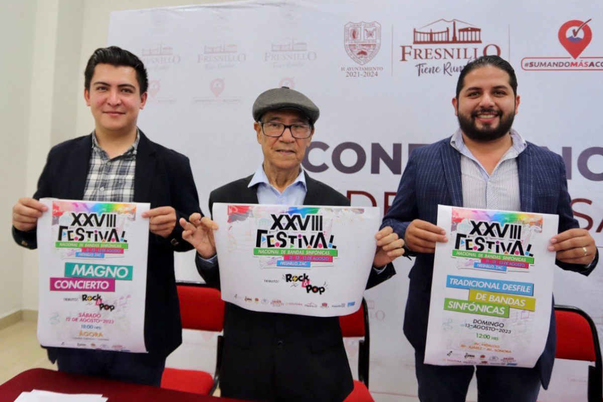 Anuncian el Festival Nacional de Bandas Sinfónicas Fresnillo 2023. | Foto: Ángel Martínez.