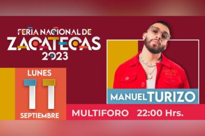Este lunes 11 de septiembre cantante y compositor Manuel Turizo se quien probablemente se presentará en la Feria Nacional de Zacatecas (FENAZA 2023).