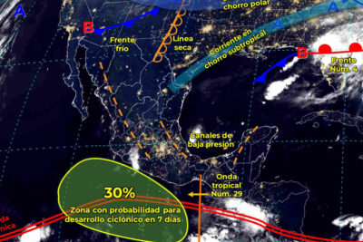 Mapa meteorológico de México de hoy 14 de octubre de 2023