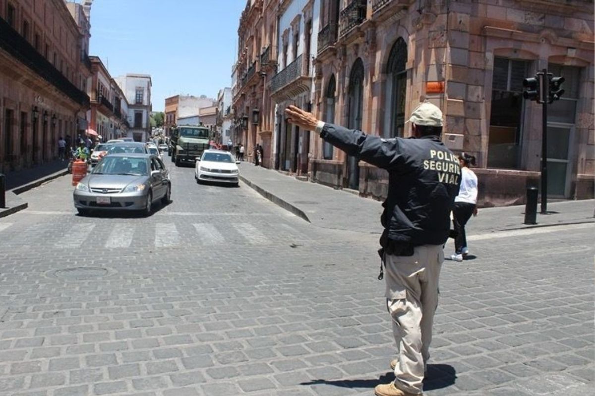 Policía Vial en el centro histórico | Foto: Cortesía