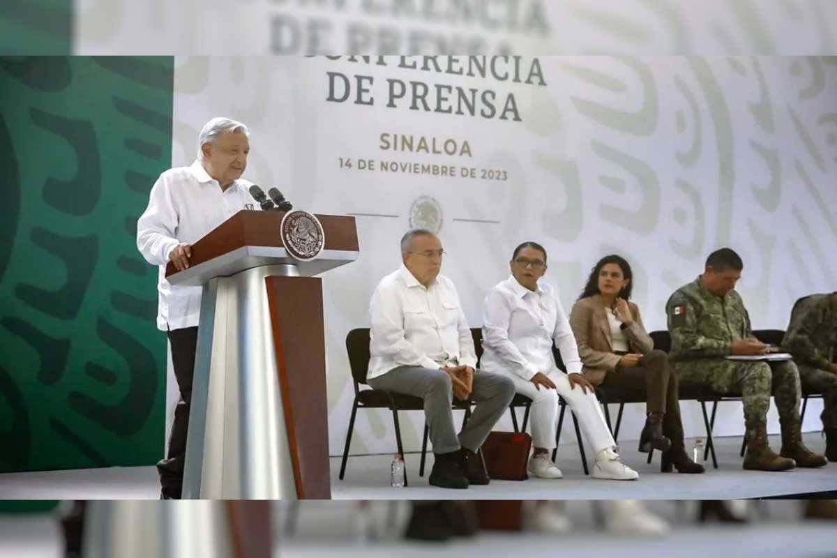 Conferencia matutina de AMLO en Culiacán Sinaloa, 14 de Noviembre de 2023. | Foto: Cortesía