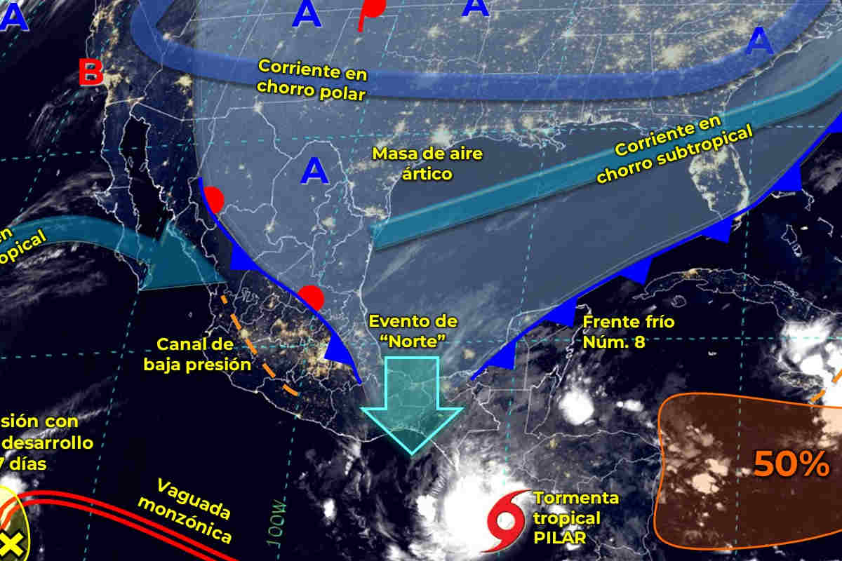 Mapa meteorológico de México de hoy 1 de noviembre de 2023