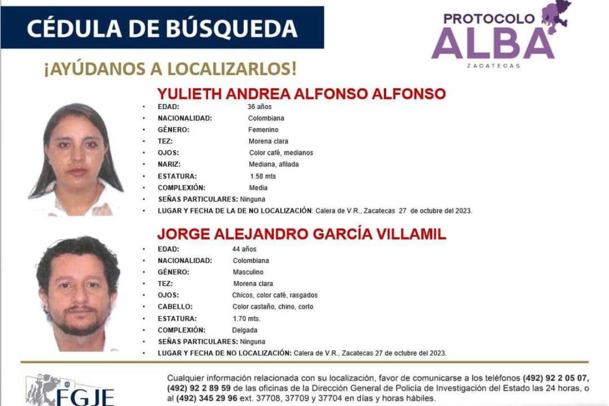 Fiscalía activa alerta Alba para localizara una familia | Foto: Cortesía.