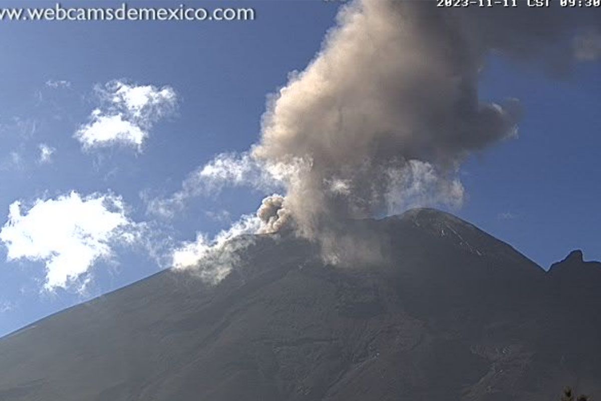 El volcán Popocatépetl presenta 156 exhalaciones