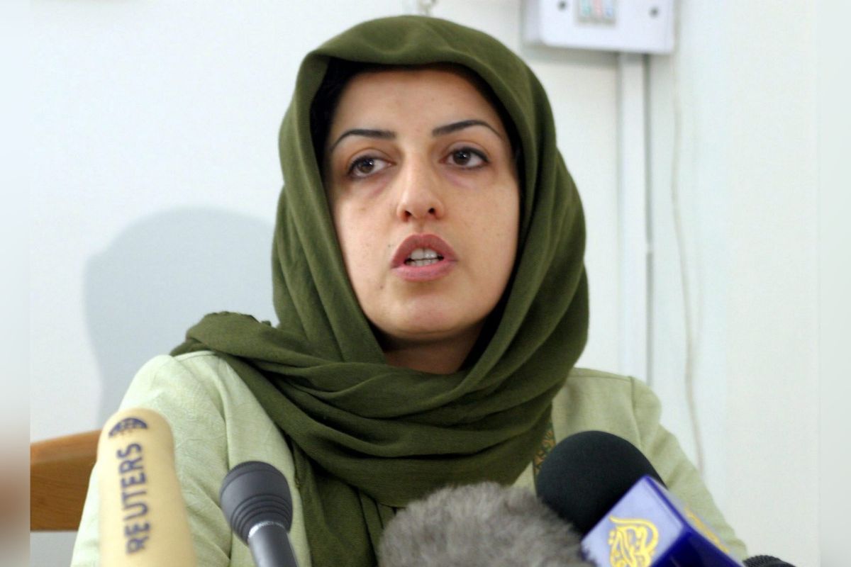 Narges Mohammadi, la ganadora del Premio Nobel de la Paz, y quien permanece encarcelada desde 2021