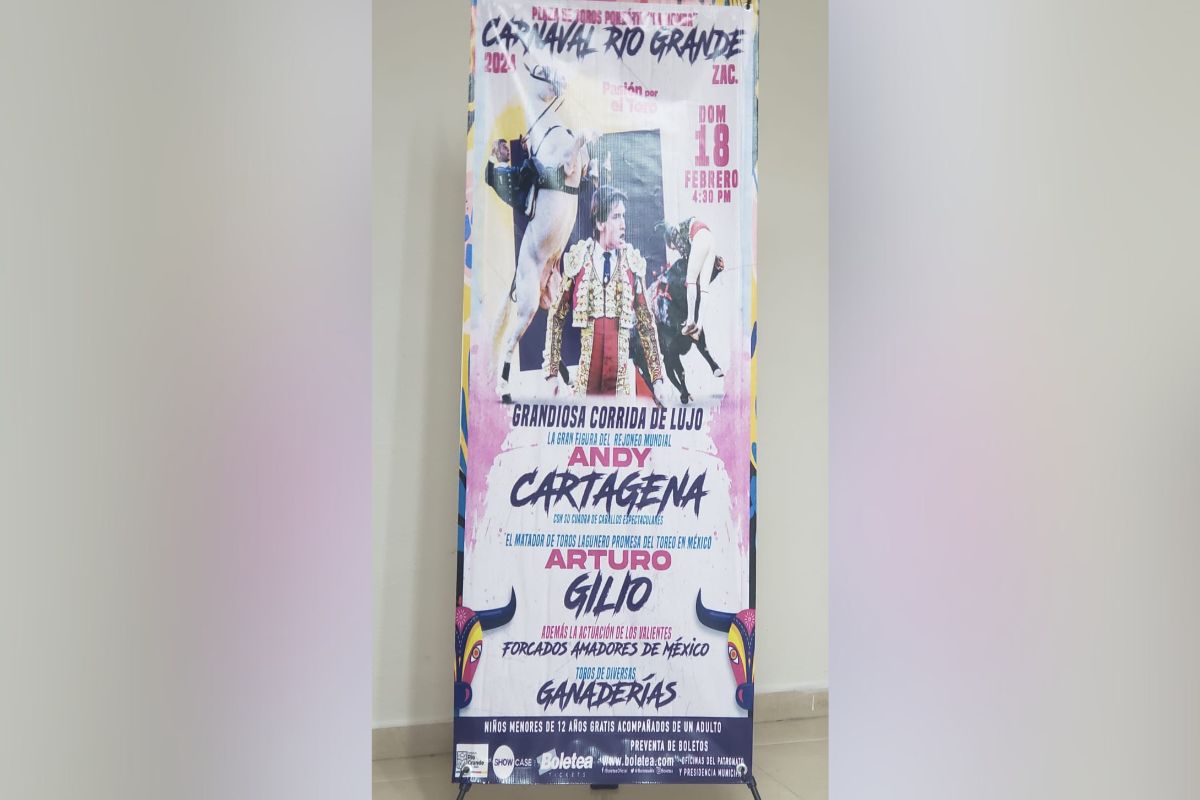 El cartel para el 18 de febrero en Rio Grande, Zac.