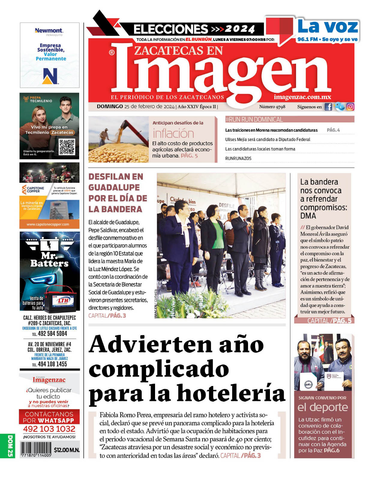 Imagen Zacatecas edición del 25 de febrero de 2024