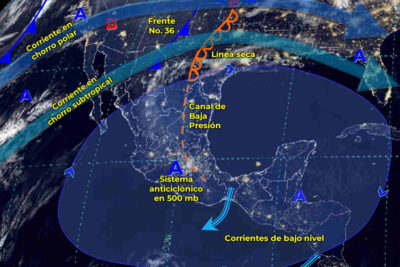 Mapa meteorológico de México de hoy 22 de febrero de 2024