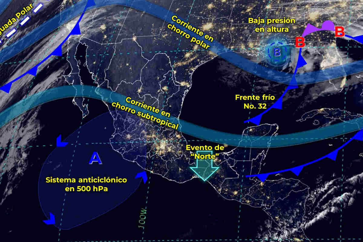 Mapa meteorológico de México de hoy 5 de febrero de 2024