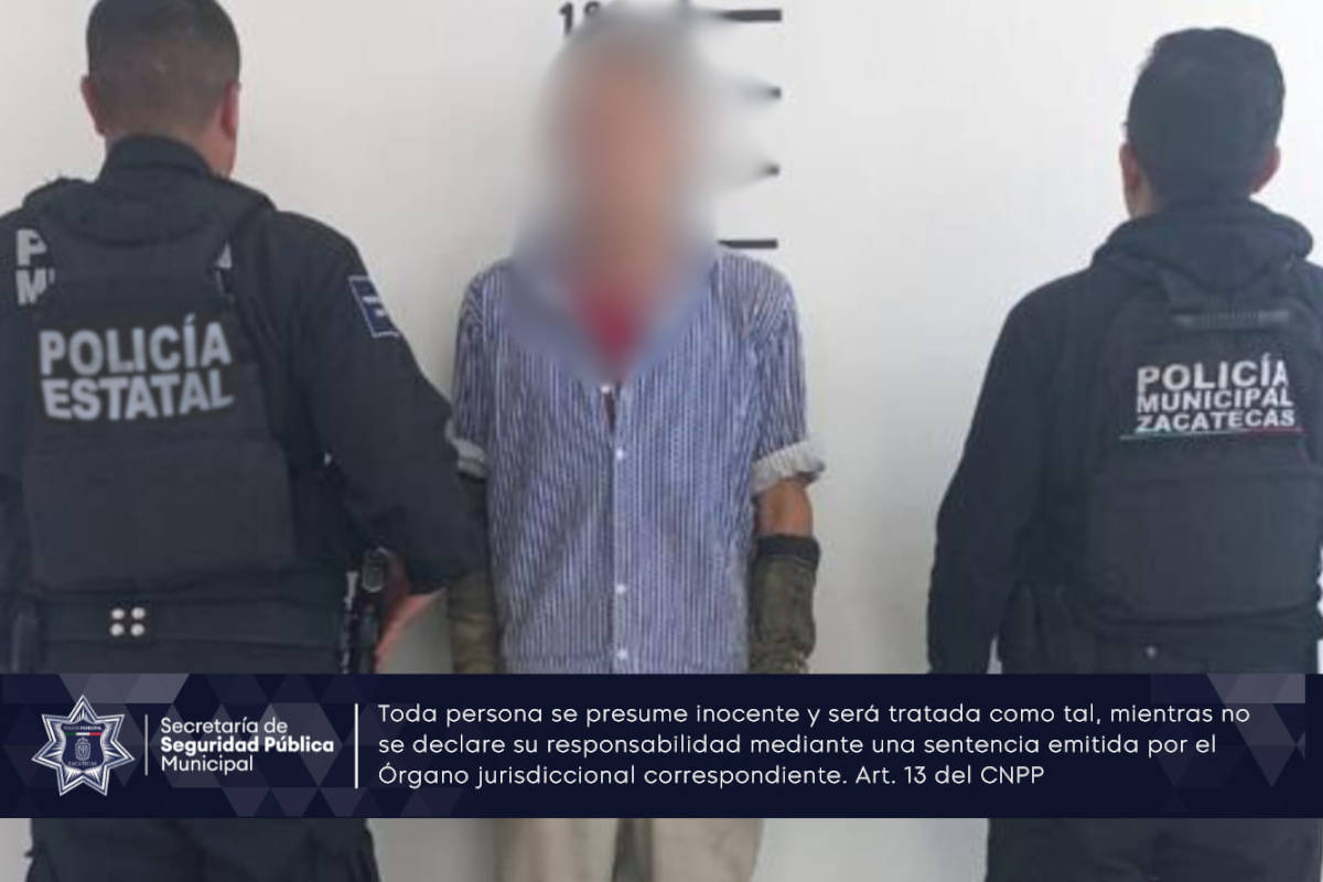 Detienen a hombre en Zacatecas por presunta violencia familiar