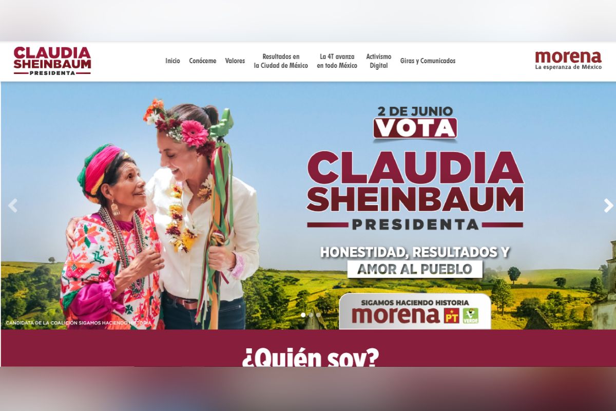 La candidata de la coalición Sigamos Haciendo Historia a la presidencia de la República, Claudia Sheinbaum abrió su página oficial de campaña.