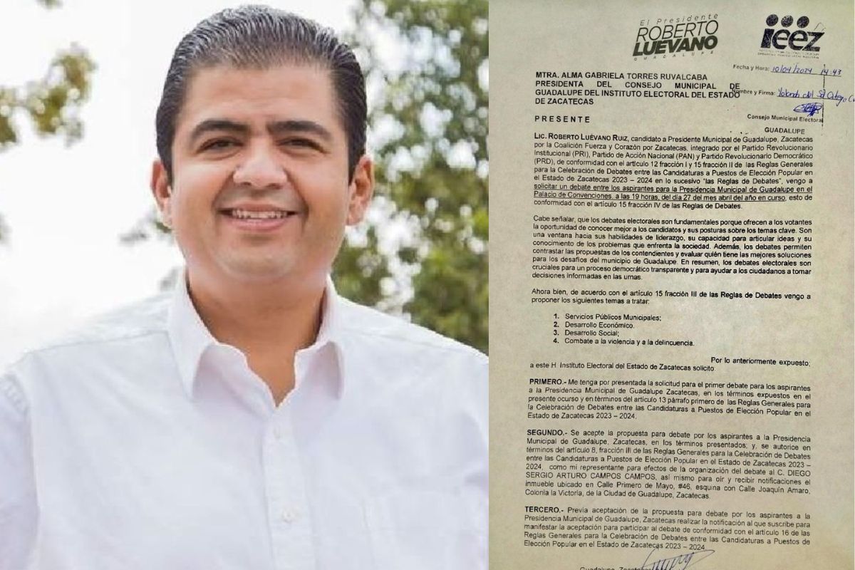 Elecciones 2024: Roberto Luévano, el primero en solicitar un debate en Guadalupe