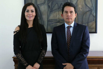 Carlos Villegas Márquez, Presidente del Tribunal Superior de Justicia y la Doctora Maricela Dimas Reveles, Presidenta de la CDHEZ. | Foto: Cortesía. 